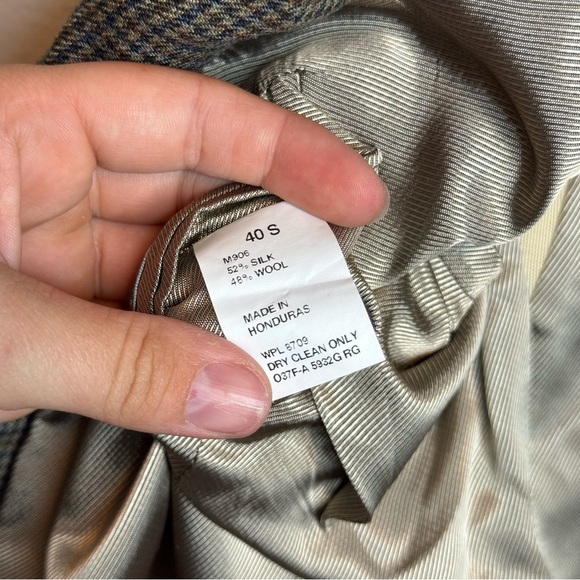 Oscar De La Renta Blazer Suit Jacket Button Front Plaid Printed Silk Wool Blend - Picture 4 of 14